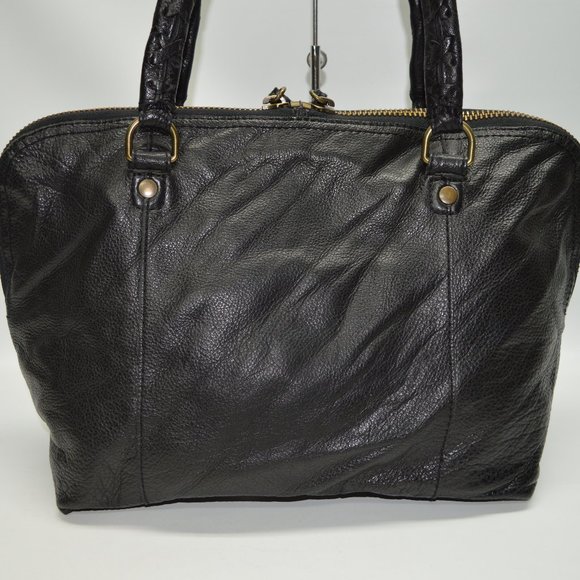 Linea Pelle Black Large Italian Leather Satchel - Picture 4 of 10